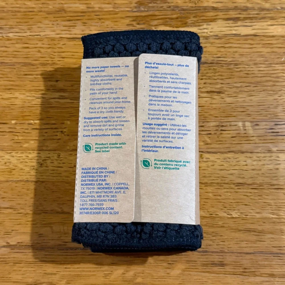 Norwex Counter Cloths in Onyx Set of 3 NWT - Picture 7 of 7